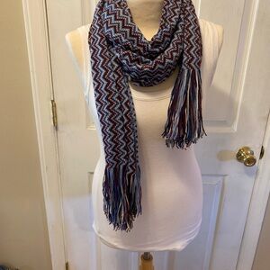 Missoni blue designer wool/acrylic scarf